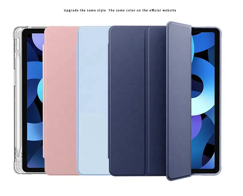 Trifold đứng thông minh mềm TPU Cover quay lại trường hợp đối với iPad không khí 5th 4th 10.9 10.2 cho iPad 10th Pro 11 Pro 12.9 Mini 5 6