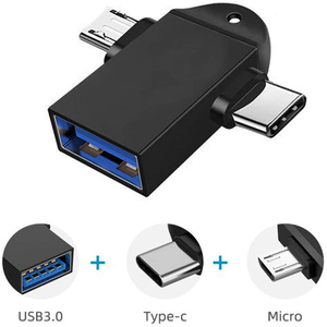 类型C到USB 3.0适配器-2 in 1 OTG USB到微型USB适配器，带挂绳转换器，适用于Galaxy S20 Pixel 4 - Product Image 3