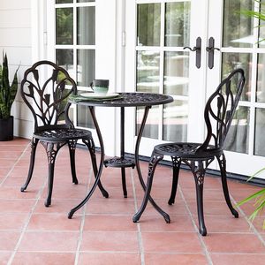 Compact Bistro Set for Two One Dining Table <strong>Plus</strong> Two <strong>Patio</strong> Chairs Outdoor <strong>Patio</strong> Table and Chair Set - Product Image 6