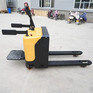 Transpaleta eléctrica con soporte de 1,5 T, precio de fábrica, equipo de descarga de carga rápida, carretilla elevadora eléctrica para centro de almacén