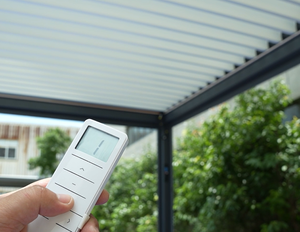 YASN環境にやさしいソーラーアルミニウムルーバーパーゴラ耐防式電動庭ガゼボ建物簡単に組み立てられるガゼボ