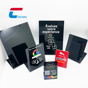 Google Review Stand NTAG213 215 216 Acrylic PVC Programmable NFC Table Stand with Custom Printing - Product Image 1