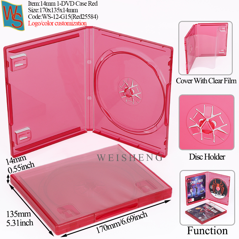 14mm 1-DVD Case G15 - Red