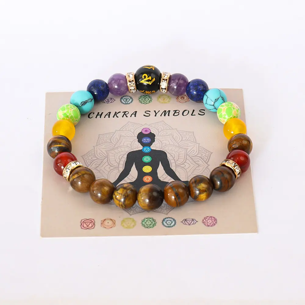 Chakra Bracelets for Women Essential Oil Diffuser Lava Rock 7 Chakras Healing Stones Pulsera 8mm Crystal Yoga Beaded Bracelets