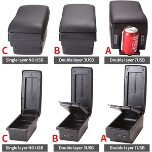 Abiram Universal Car <strong>Center</strong> Console Storage Box Arm Rest Pillow Box with Holder USB - Product Image 2