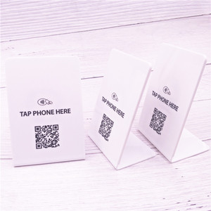 Tarjeta de escaneo táctil para ver la lista de menú, soporte de menú de alta calidad, NFC, QR