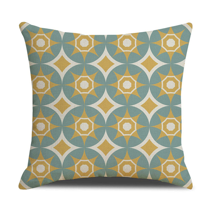 Nordic Geometric Plaid Linen Pillowcase Cushion Cover Printed Car Sofa Bed Pillow Cushion Pillow Cover