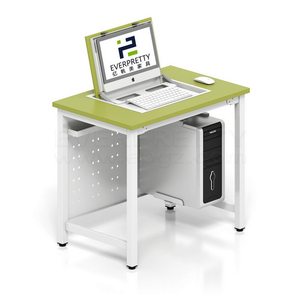 Modernes Design Klappbarer hölzerner Klapptisch Schul labor möbel Computer tisch für zwei Schüler mit Tastatur ablage - Product Image 5