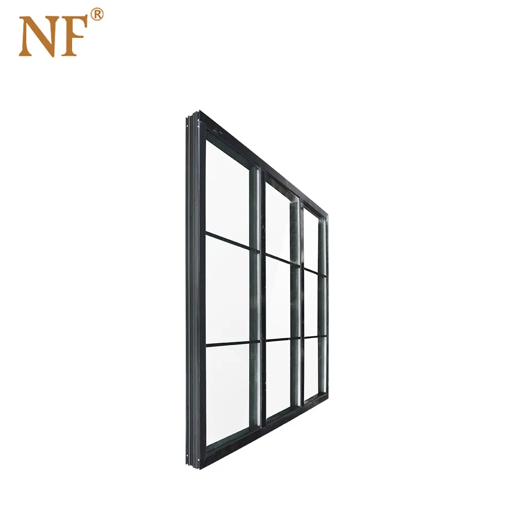 Round top fixed glass casement swing window with grill