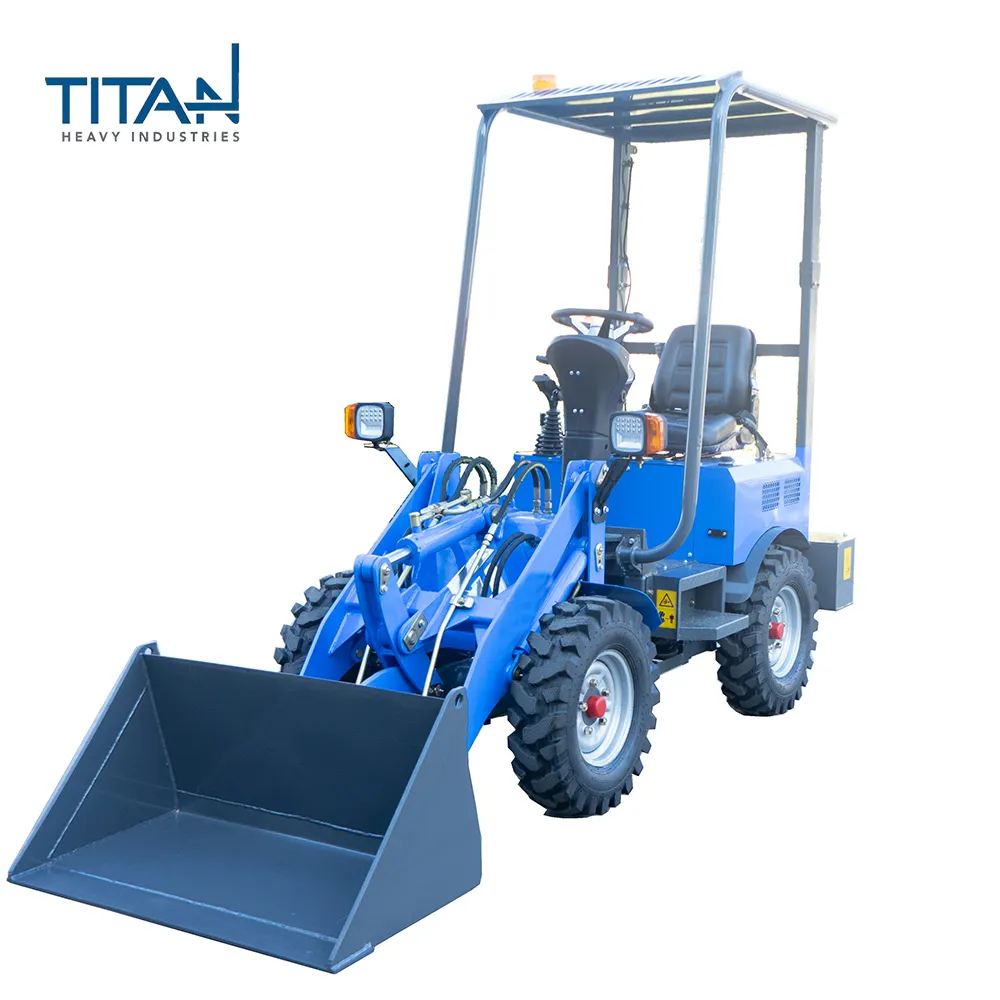 Titanhi 0.4 톤 미니 농업 로더 새로운 디자인 전기 휠 로더 멀티 기능 로더 프로모션 판매