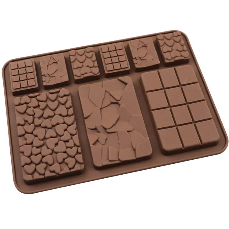Moules à barre de chocolat en silicone sans danger pour les aliments, différents designs créatifs, grand moule à barre de chocolat