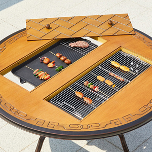 Sản Xuất Đúc Nhôm Vườn Ban Công Bàn Ghế Vườn Nhôm Hiện Đại Thiết Lập Vườn Bàn Và Ghế Thịt Nướng Bảng - Product Image 4