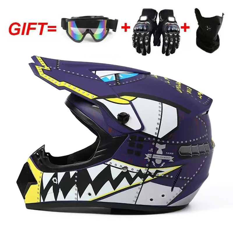 Guantes de máscara de gafas de tiburón morado tonto
