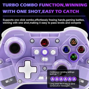 Z01X Controller di gioco Wireless trasparente BT 6-Axis sensore di movimento Turbo sala Joystick programmabile per Switch/PC/iOS/Mac/Android - Product Image 3