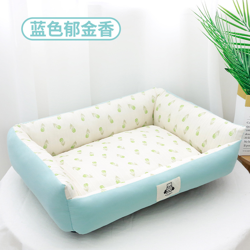 ทิวลิปสีน้ำเงิน - ลายดอกไม้ลายตารางหมากรุก