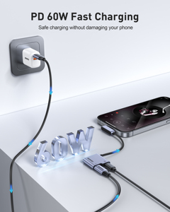 BENFEI USB C分离器1进2出双USB C音频插孔适配器，带60w快速充电 - Product Image 4