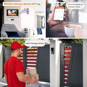 4,3-Zoll-Bildschirm HD-Tür kamera Wasserdichte drahtlose Tür Telefon Video <span class=keywords><strong>Intercom</strong></span> Ring Video Türklingel