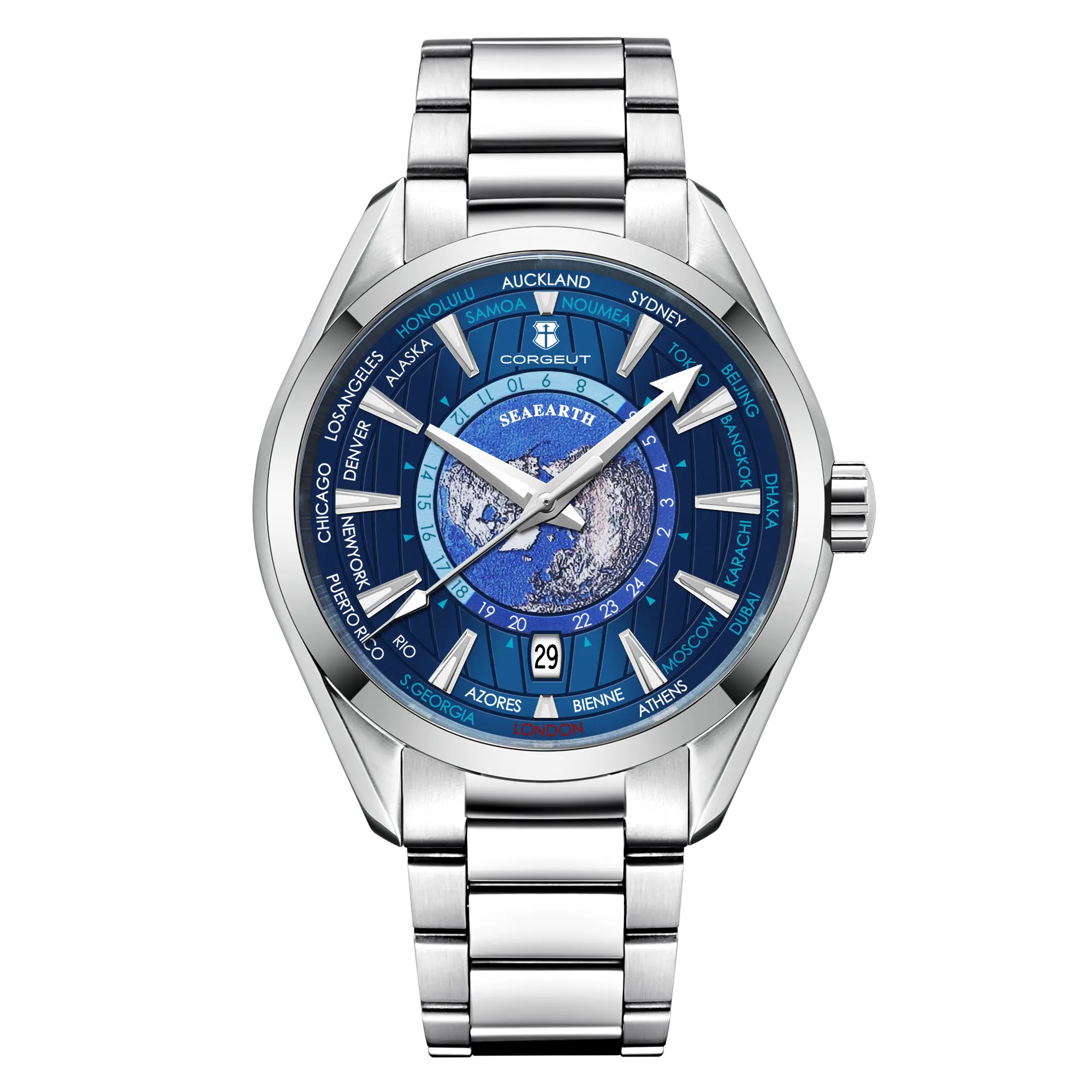 2024 Luxe Mannen Automatische Mechanische Seiko Nh35 Movt Nieuw Ontwerp Custom Logo Pols Datum Horloge