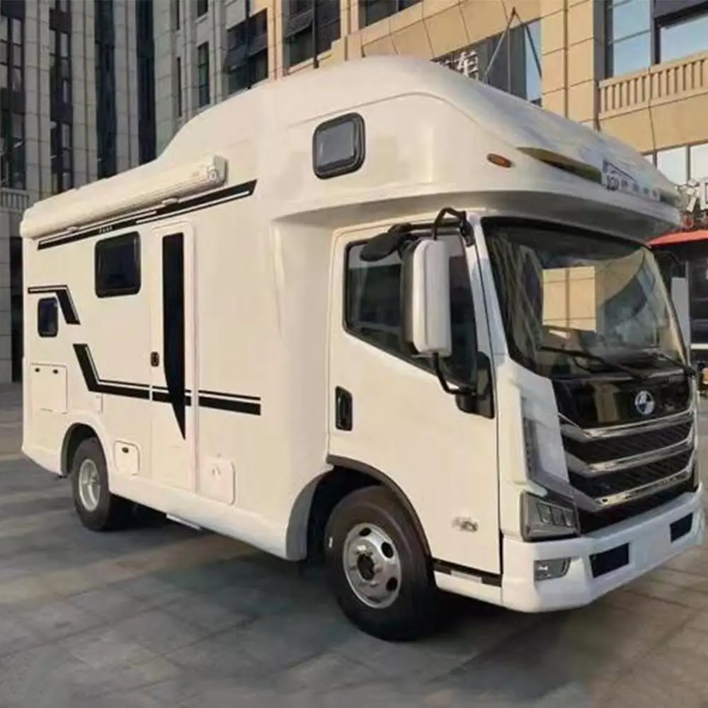 2024 lujo 4WD fibra de vidrio remolque de viaje todoterreno RV Camper con baño Camping al aire libre