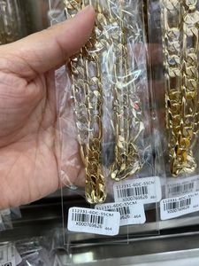08 xuping özel 14K altın kaplama küba Link zinciri kolye kadınlar için birden fazla genişlik uzunluk kesim Figaro zinciri Mens - Product Image 3