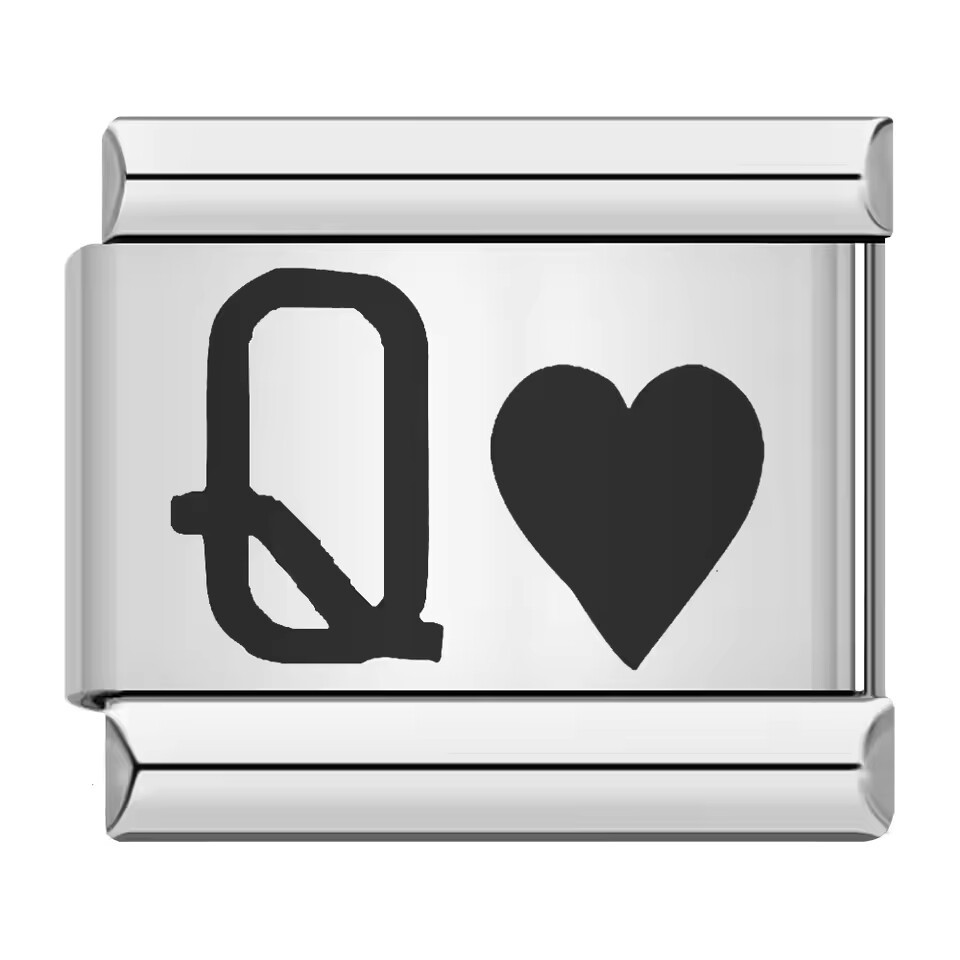Q Heart silvery