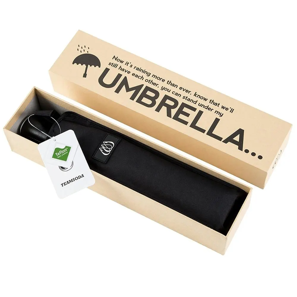 ロゴプリントとボックス付き傘
