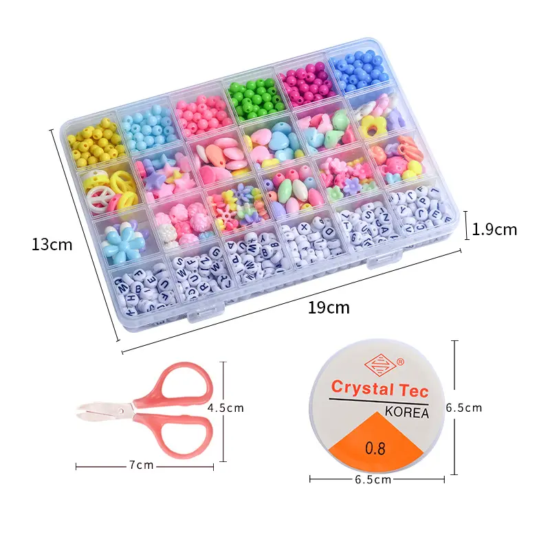 DIY Bracelet Craft 24 Girds Letter Acrylic Loose Beads With Polymer Soft Clay Kit For Jewelry Making