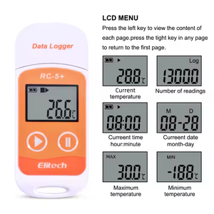 Registrador de temperatura USB de 32000 puntos con pantalla LCD, registrador de datos de cadena fría para archivos PDF, Word, Excel, Sensor NTC de plástico