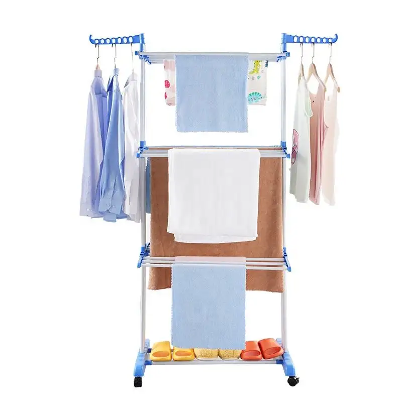 Dobrável Aço Inoxidável Secagem Rack Heavy Duty Lavandaria Airer Roupas Secagem Rack