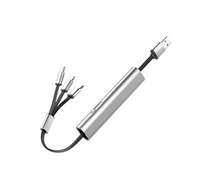 3A สายดาต้าแบบยืดหดได้หนึ่งถึงสามสายชาร์จเร็วสายโลหะสามในตัวเดียว - Product Image 4