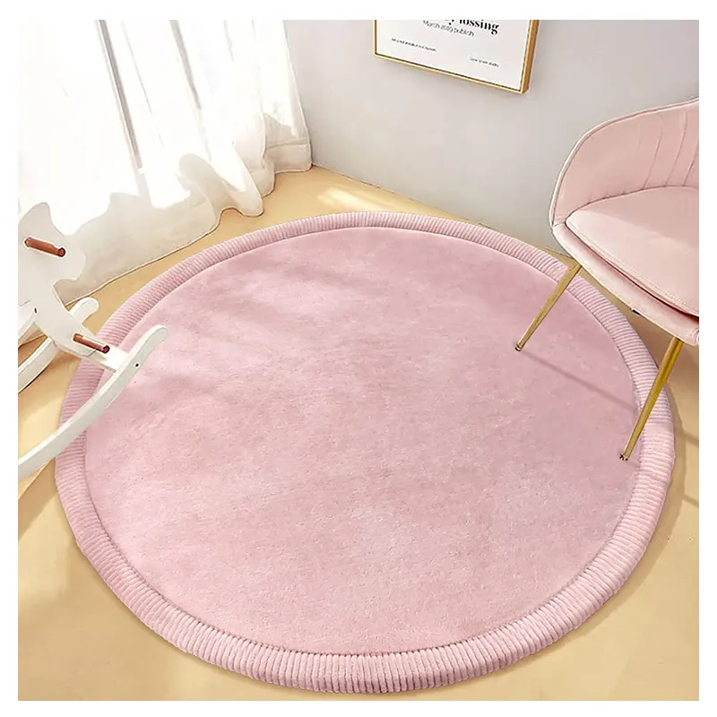 Wohnkultur Dicke Kinder Runde Teppich Korallen Samt Teppiche Memory Foam Kreisförmige Tatami Matte Teppich für Kinderzimmer Spielzimmer