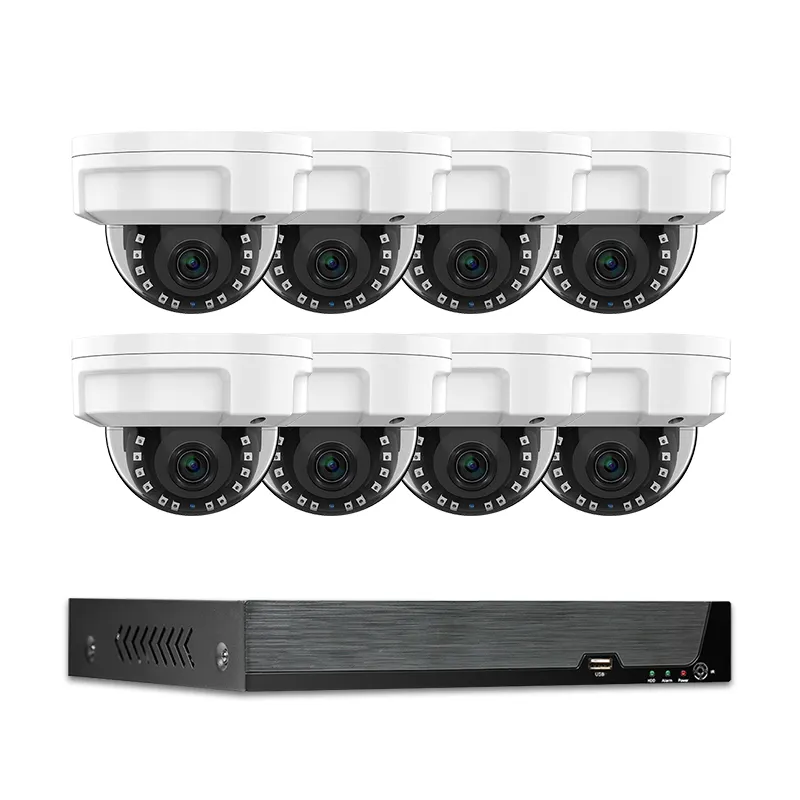 Conjunto de cámaras de seguridad, 8 canales, 3/5/8MP, Full HD, visión nocturna, sistema de cámara domo, CCTV, alarma, aplicación, sistema de cámara IP de seguridad push