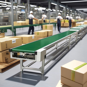 中国工厂Pvc Pu物料搬运输送系统货物包装包裹输送平带输送机 - Product Image 3
