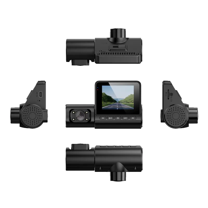 سيارة كاميرا مع GPS التعب القيادة تذكير دعم DMS خوارزمية سيارة الاسود المزدوج كاميرا سيارة ثنائية العدسة