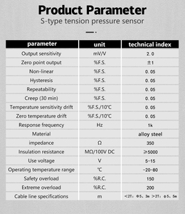 Sensor Mini S Tipo Celda de carga Tensión y compresión Celda de carga Sensor Celda de carga - Product Image 6