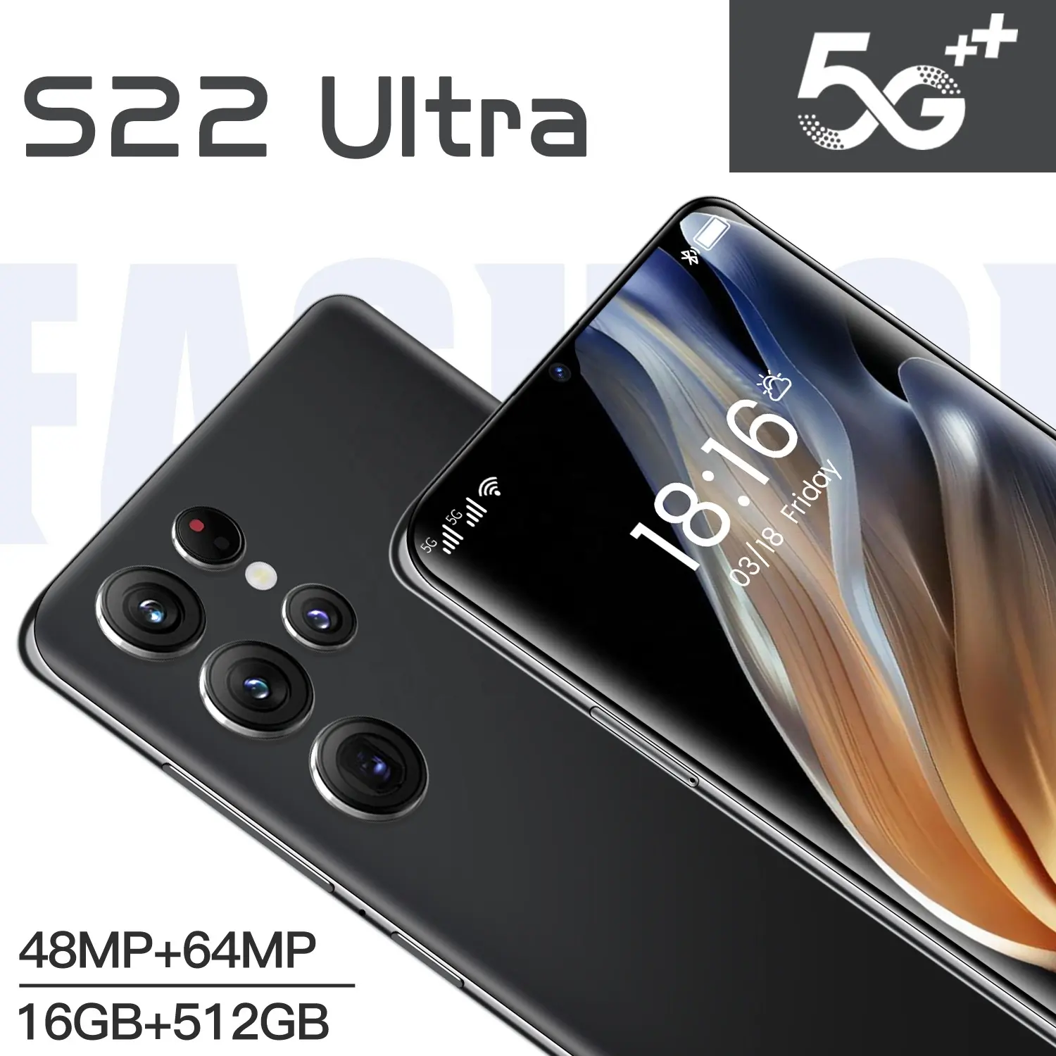 Smartphone s22 + ultra original, celular com tela de 7.3 polegadas, 16gb + 1tb, câmeras de 48mp + 72mp, gaming, 5g, dual sim