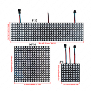 5 в постоянного тока SMD 5050 WS2812B гибкий 8*8 8*32 16*16 пиксельный экран RGB светодиодная матрица 64 или 256 адресный цифровой СВЕТОДИОДНЫЙ полноцветный дисплей
