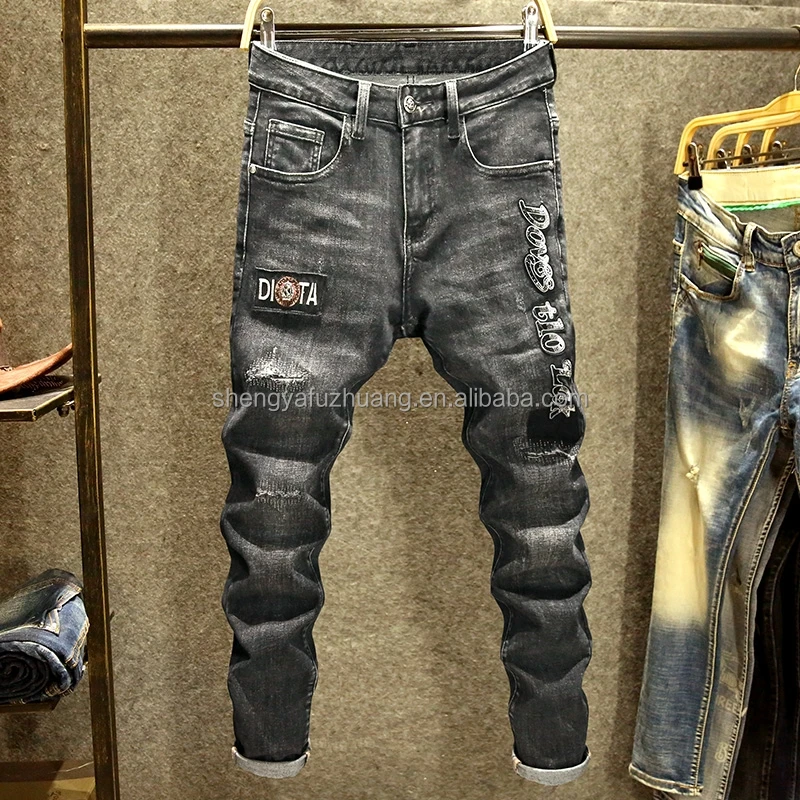 Wholesale custom denim pants high quality casual jeans men's stretch jeans for men