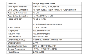 4x4 hdmi视频HDbaset矩阵4x HDMI输入，4x HDBT输出和1x HDMI循环输出 - Product Image 5