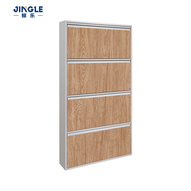Wood Grain Wall Mounted Shoe Cabinet