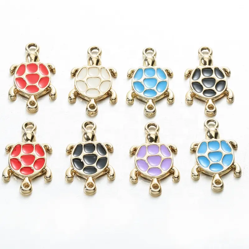 Nouveau alliage mélange de couleurs émail tortue tortue connecteur métal breloques pendentifs pour la fabrication de bijoux bricolage accessoires de bijoux faits à la main