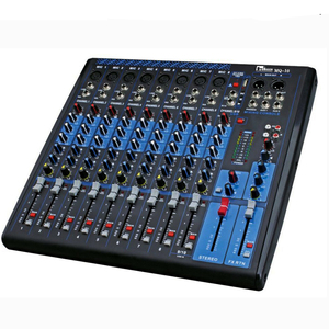เครื่องผสมสัญญาณเสียงบนเวทีแบบ MQ-1010พร้อม USB เครื่องผสมเสียงสำหรับการแสดงคาราโอเกะเครื่องผสมเสียงแบบมืออาชีพ