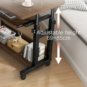 Escritorio de ordenador de estudio de cabecera grande con capacidad de elevación con ruedas mesa extraíble y estante de almacenamiento inferior - Product Image 3