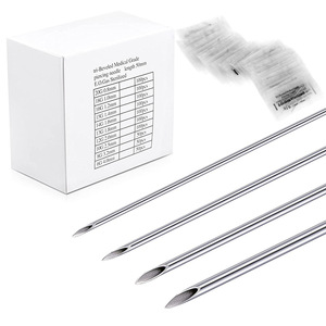 OEM 100個ボディピアス針10G <span class=keywords><strong>12G</strong></span> 13G 14G 15G 16G 18G 20G使い捨て耳鼻へそ乳首リップピアス針