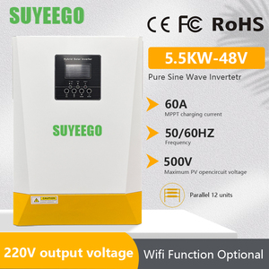 SUYEEGO 5.5kW逆变器MPPT 80A 500VDC光伏输入220VAC 48v可并联12PCS功能5500W单相混合太阳能逆变器 - Product Image 3