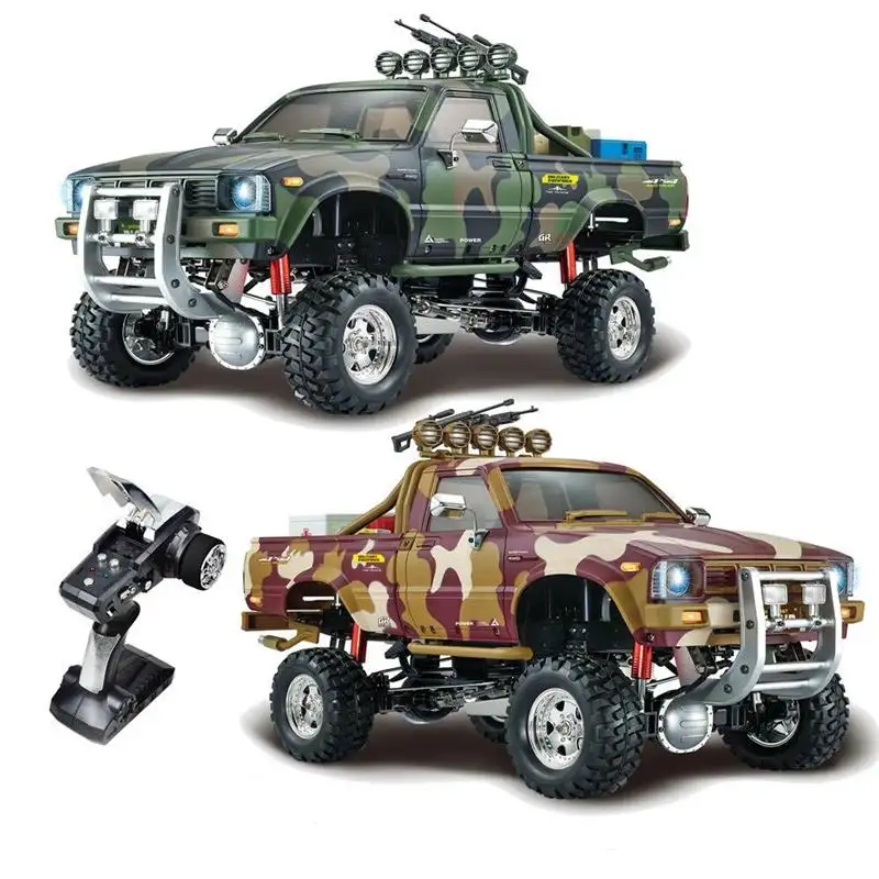 Caminhão militar de camuflagem rc, camuflagem militar hg p417 1/10 2.4g 4wd de controle remoto para carros de brinquedo