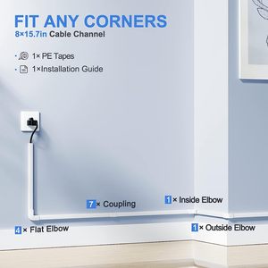 Dễ Dàng Cài Đặt Trong Tường Tự Dính Dây Hider Quản Lý Cáp Bộ Dụng Cụ Cho Dây Nhỏ Raceway Cáp Che Khuyết Điểm Điện Tử Tổ Chức - Product Image 4