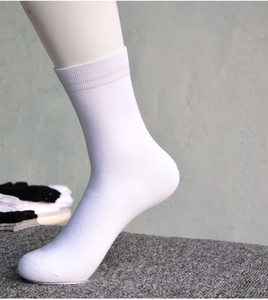 Hf Người Đàn Ông Của Kích Thước Lớn Tinh Khiết Cotton Màu Rắn Dài Crew Vớ Giản Dị Dệt Lâu Dài Soigns - Product Image 3