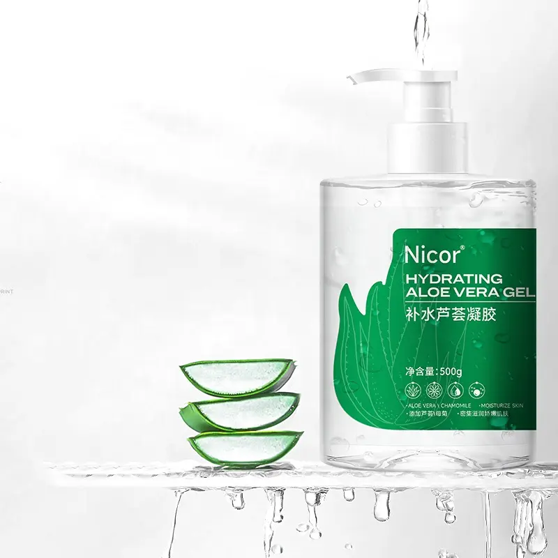 Nicor 100% Pure Natural Soothing Sun Burn Relief Crème pour le visage Gel d'Aloe Vera en vrac pour la peau