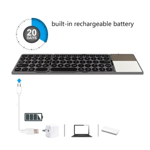 Portable Wireless <strong>Keyboard</strong> Blue Tooth Foldable BT <strong>Keyboard</strong> <strong>With</strong> Touchpad Mouse Folded <strong>Keyboard</strong> for iPad <strong>Android</strong> - Product Image 5
